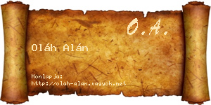 Oláh Alán névjegykártya