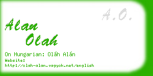 alan olah business card