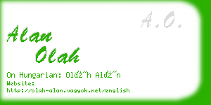 alan olah business card